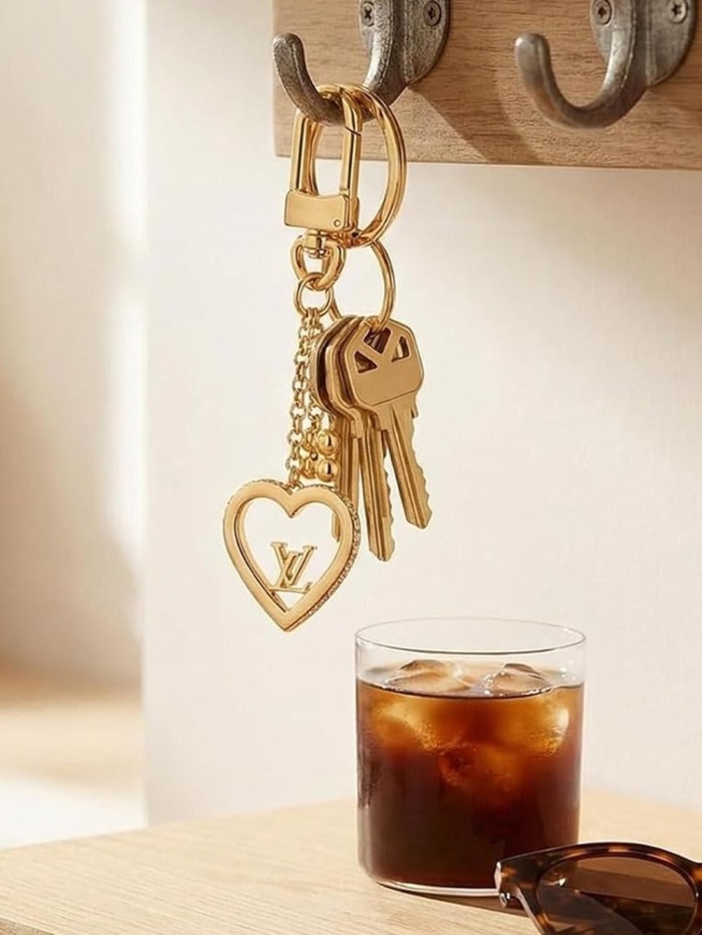 Louis Vuitton Heart Logo Keyring Charm